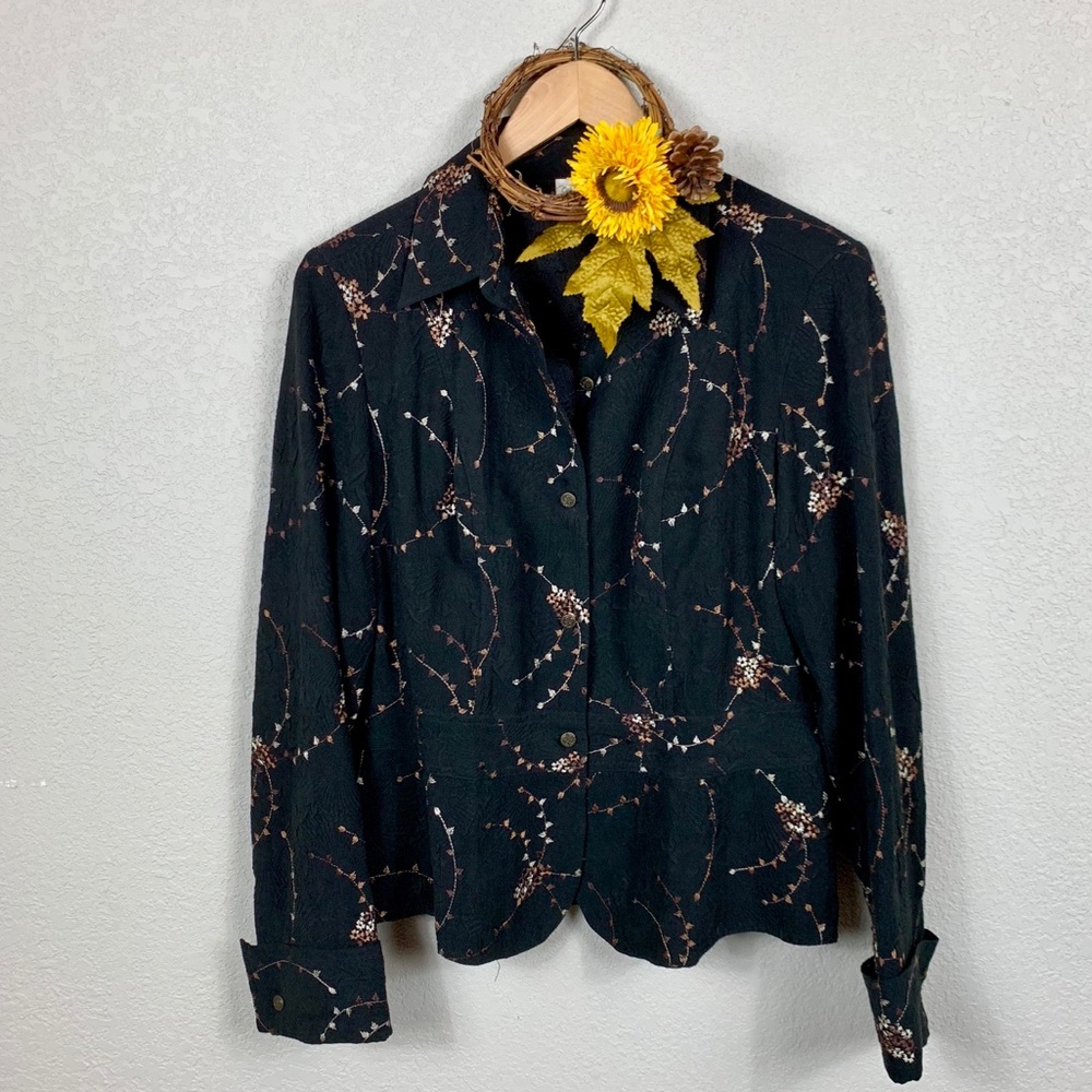 Coldwater Creek Black Peplum Blazer